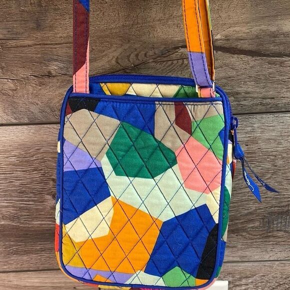 VERA BRADLEY Women's Signature Quilted Double Zip Color-block Crossbody Purse - Picture 6 of 13